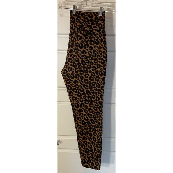 Terra & Sky Pants - Terra & Sky Brown Animal Print Back Pockets Front faux Pockets 14W